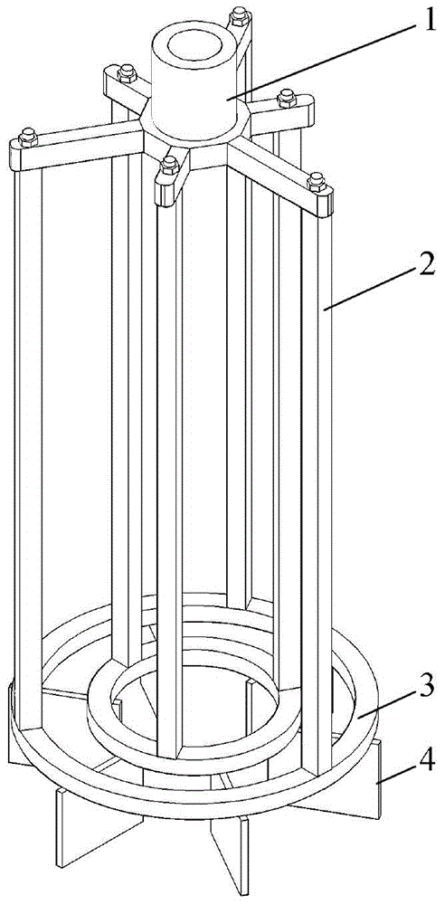 A composite stirrer with long paddles and short blades