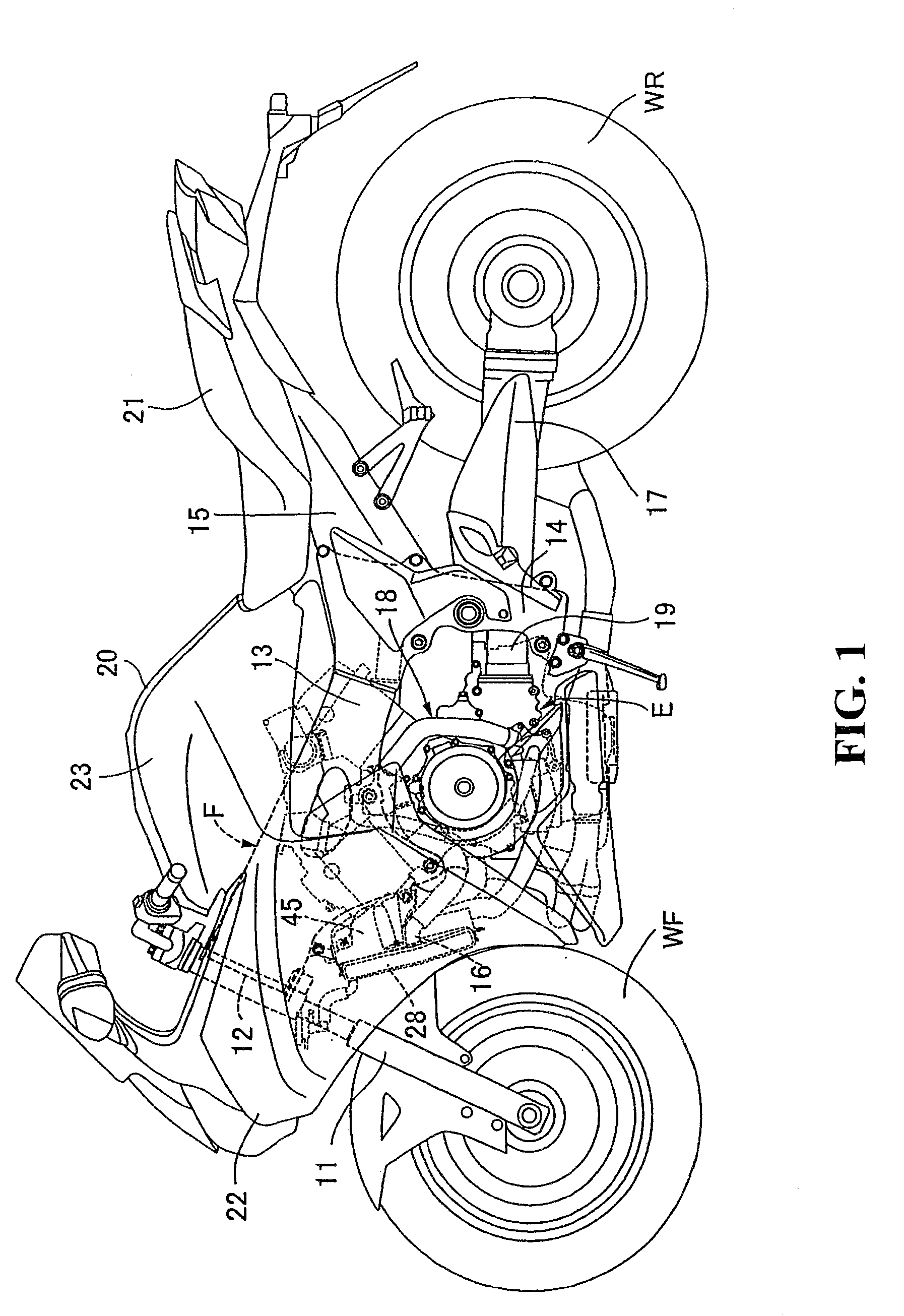 Radiator mounting structure for motorcycle