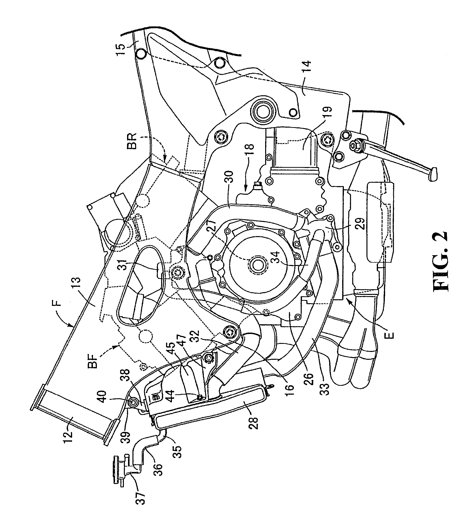 Radiator mounting structure for motorcycle