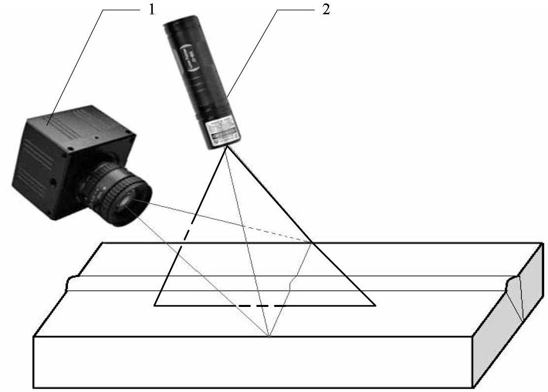 Visual navigation system of wall climbing robot for weld inspection, welding and locating method of welding seam and method of obtaining welding seam offset