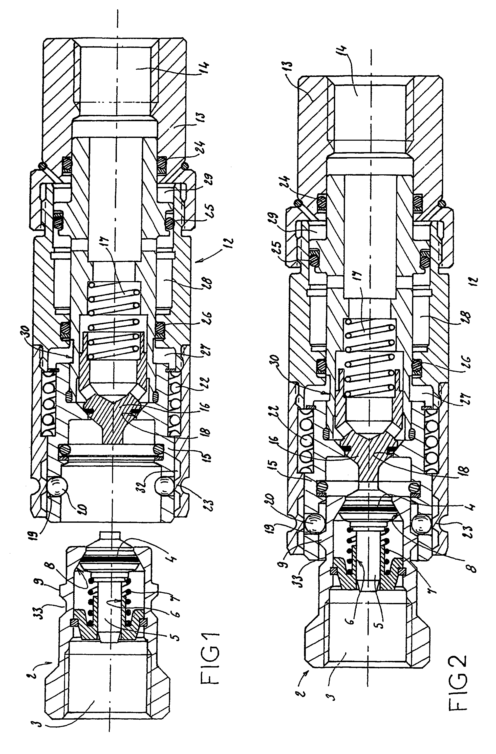 Quick coupling for hydraulic fluid pipes