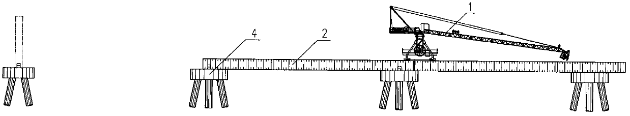 Offshore auxiliary construction platform device and using method thereof