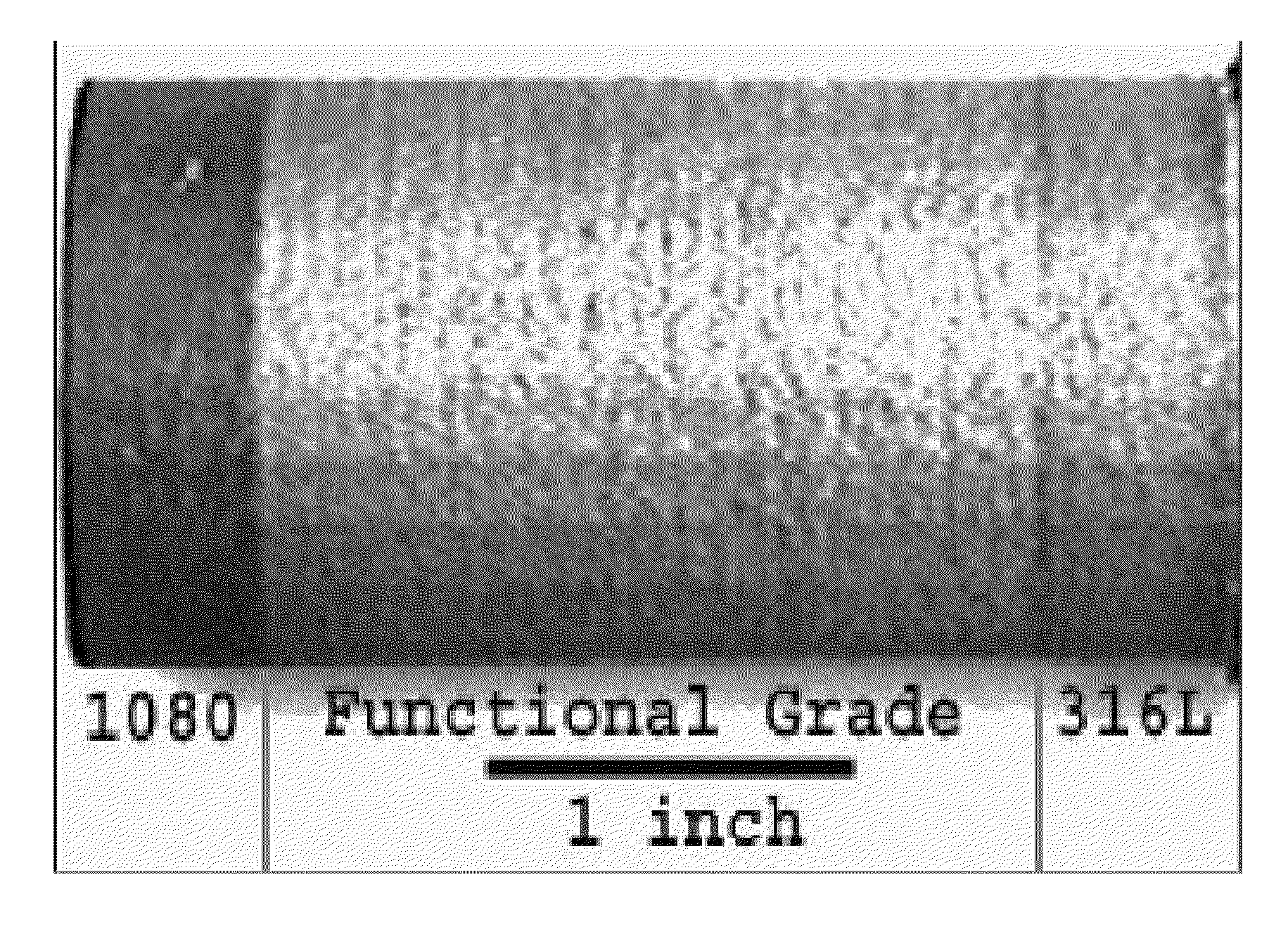 Graded transitions for joining dissimilar metals and methods of fabrication therefor