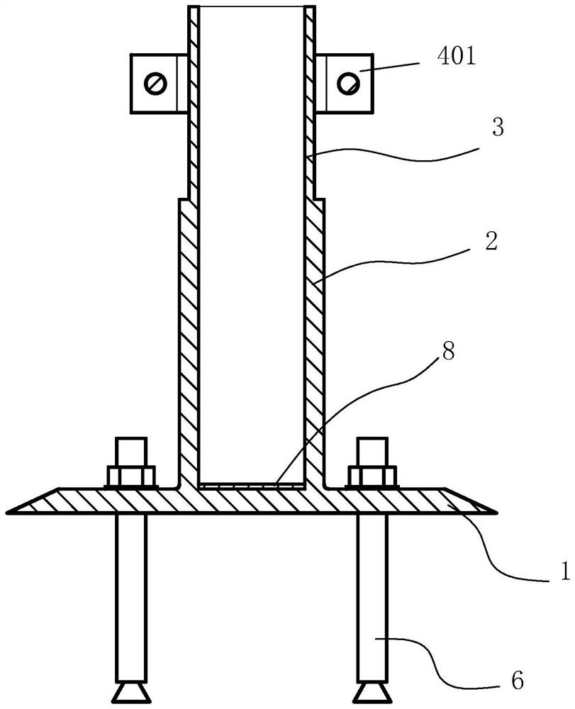 Steel pipe mounting base and mounting method