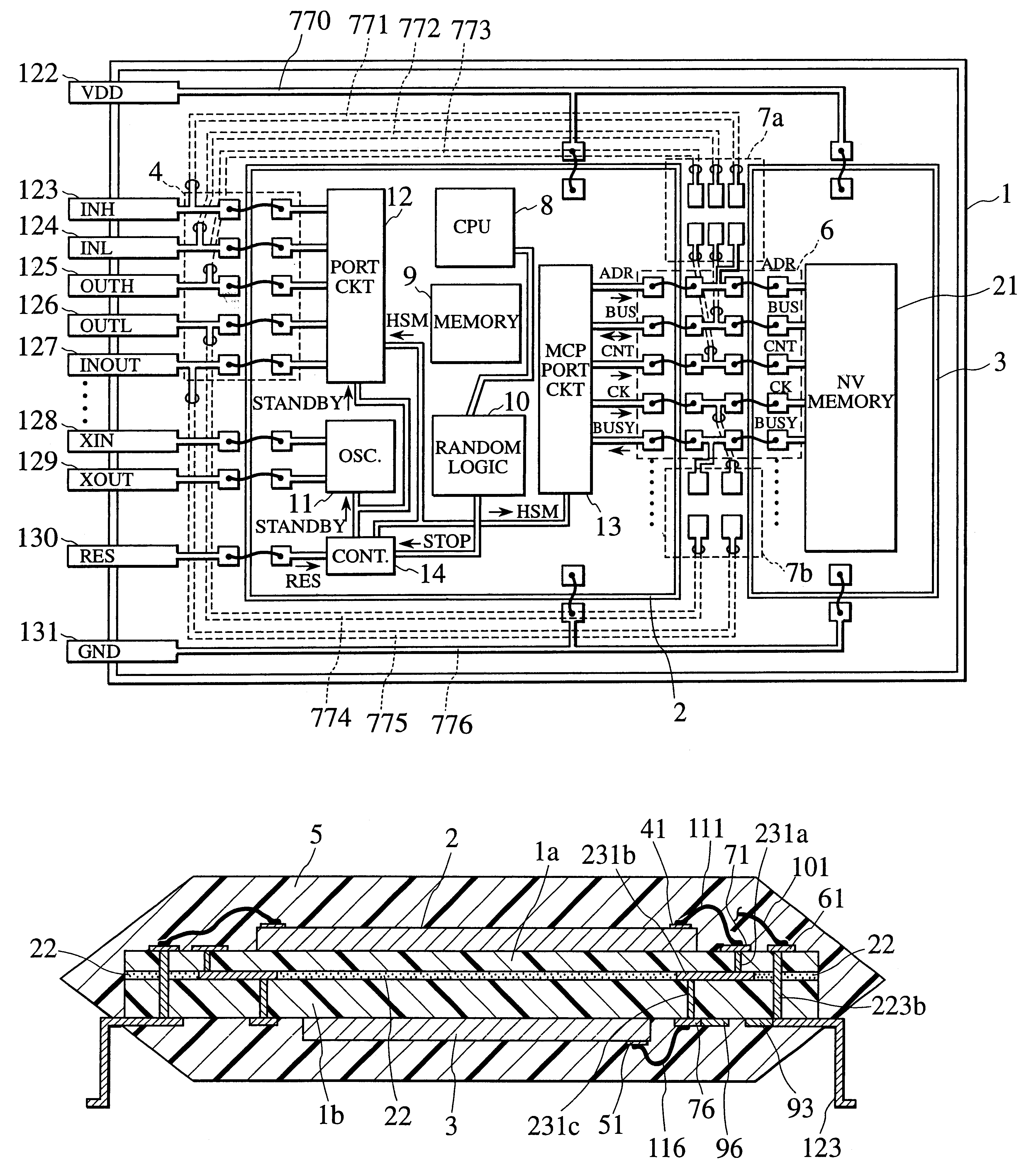 Multi chip package (MCP) applicable to failure analysis mode