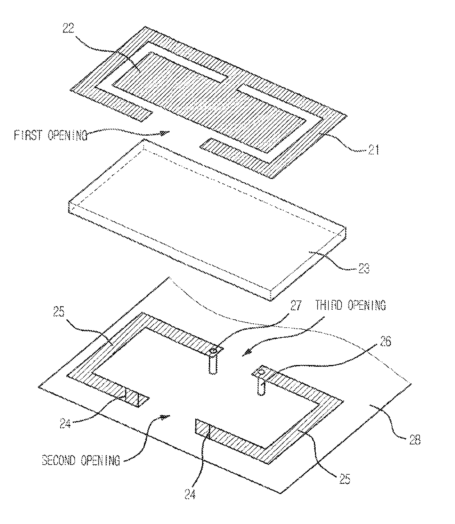 Multi-band internal antenna of symmetry structure having stub