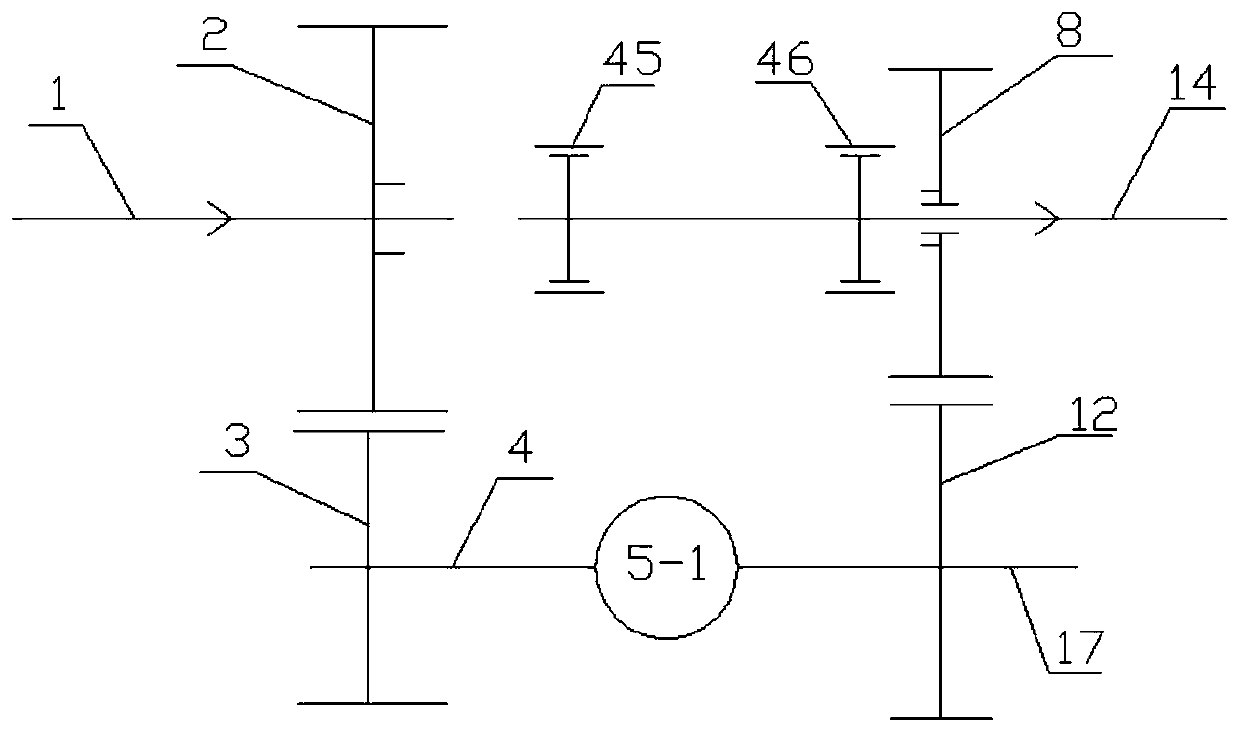 Stepped transmission with mechanical uninterrupted power