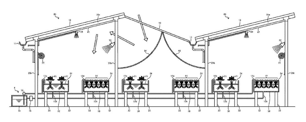 High-shelf hydroponic cultivation system equipped with solar panel