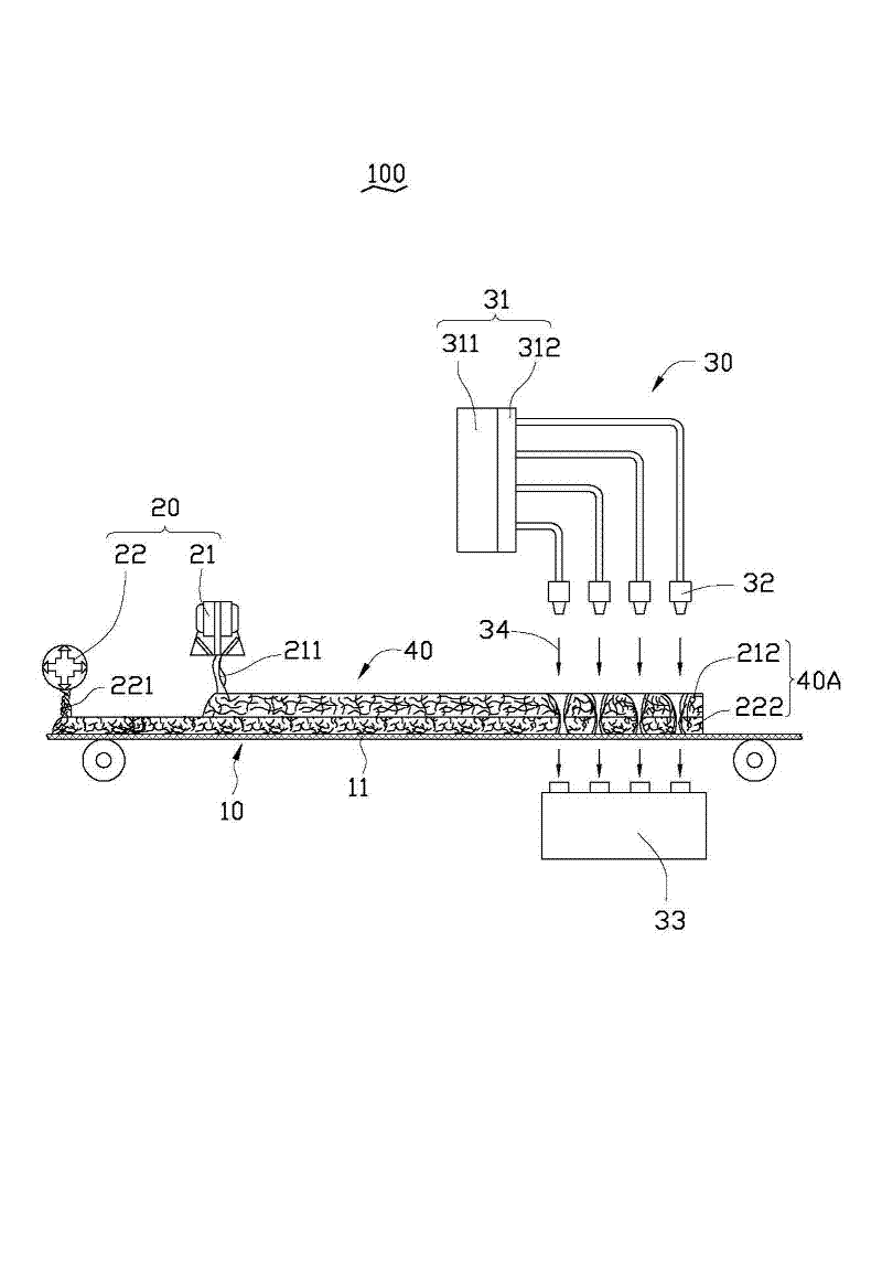 Production equipment of compound non-woven fabric absorber, process and compound non-woven fabric absorber