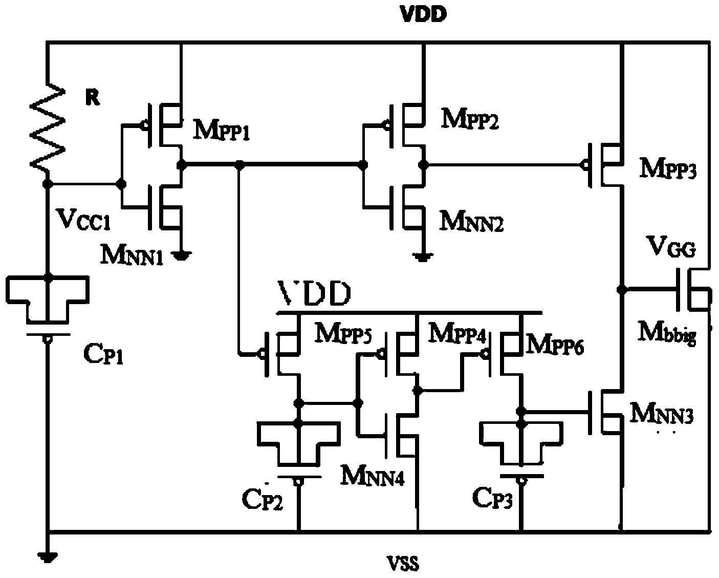 Power source clamping electrostatic discharge protective circuit