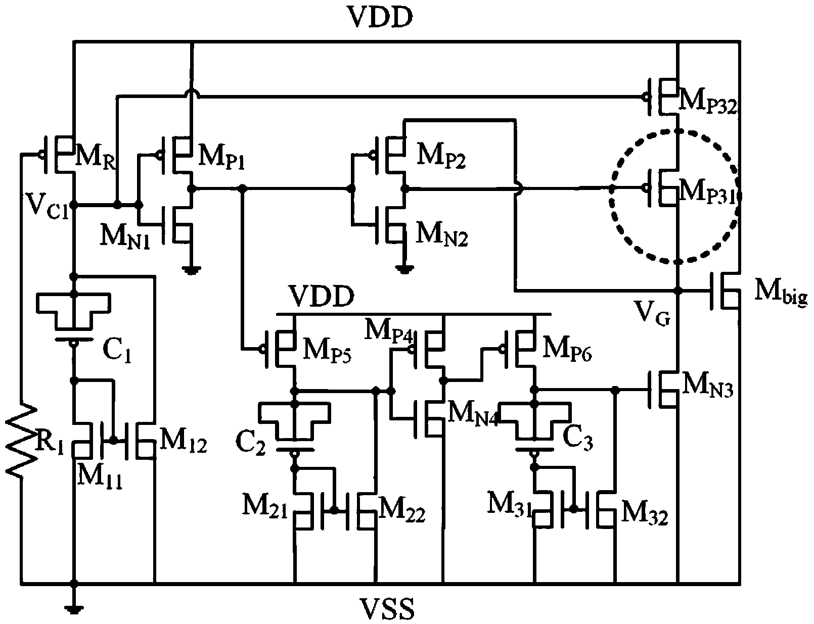 Power source clamping electrostatic discharge protective circuit