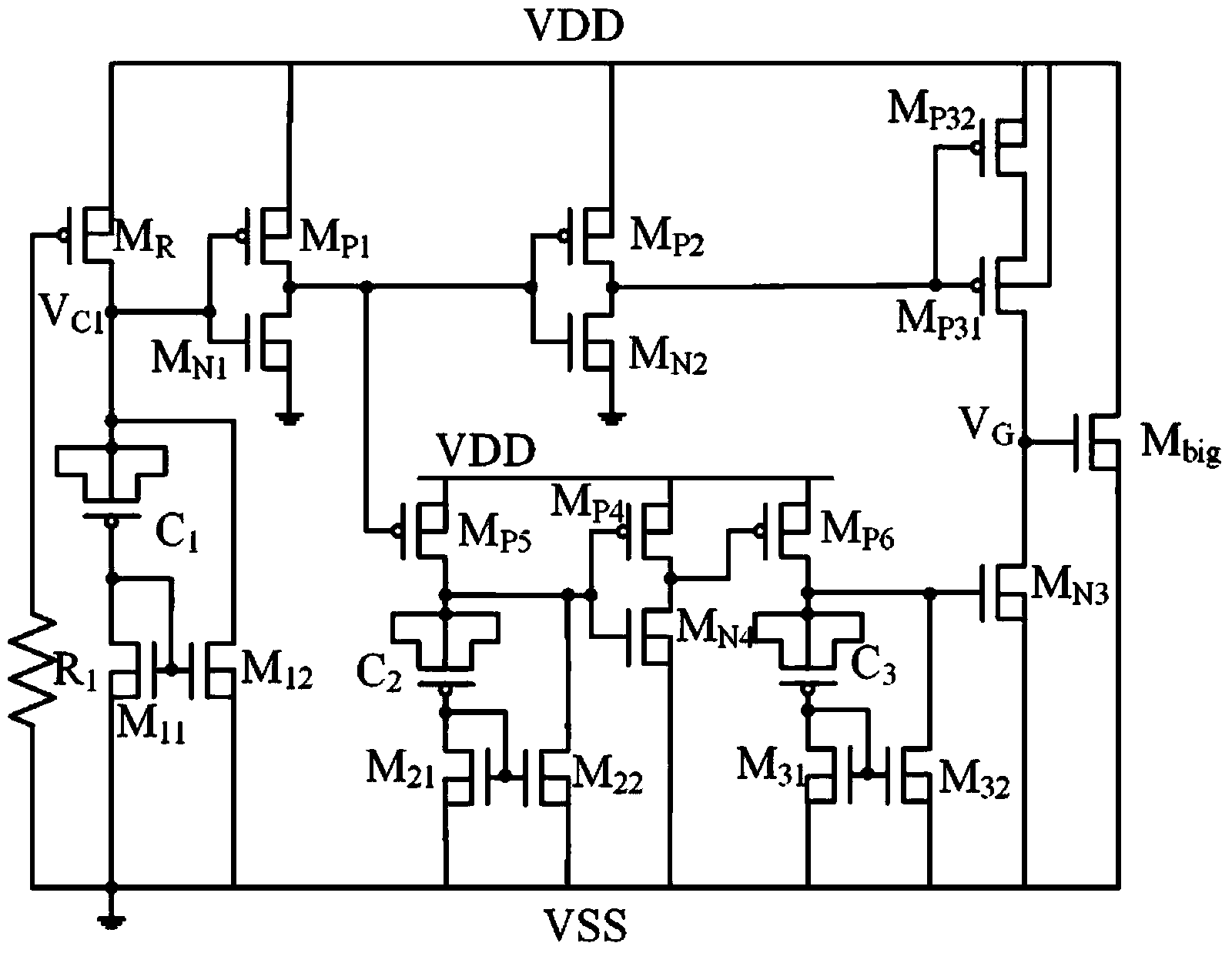 Power source clamping electrostatic discharge protective circuit