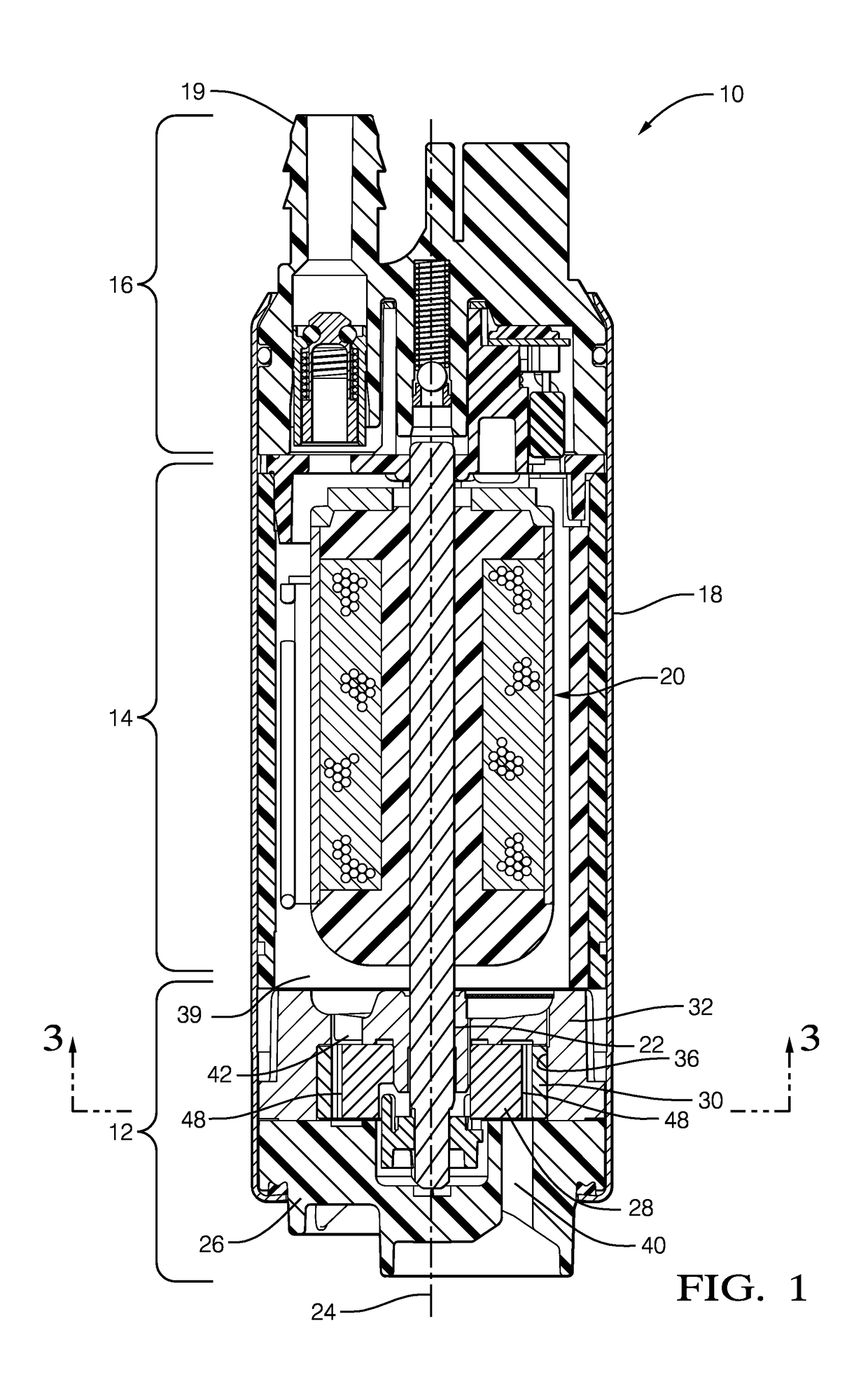 Fluid Pump with Rotating Pumping Element Wear Reduction