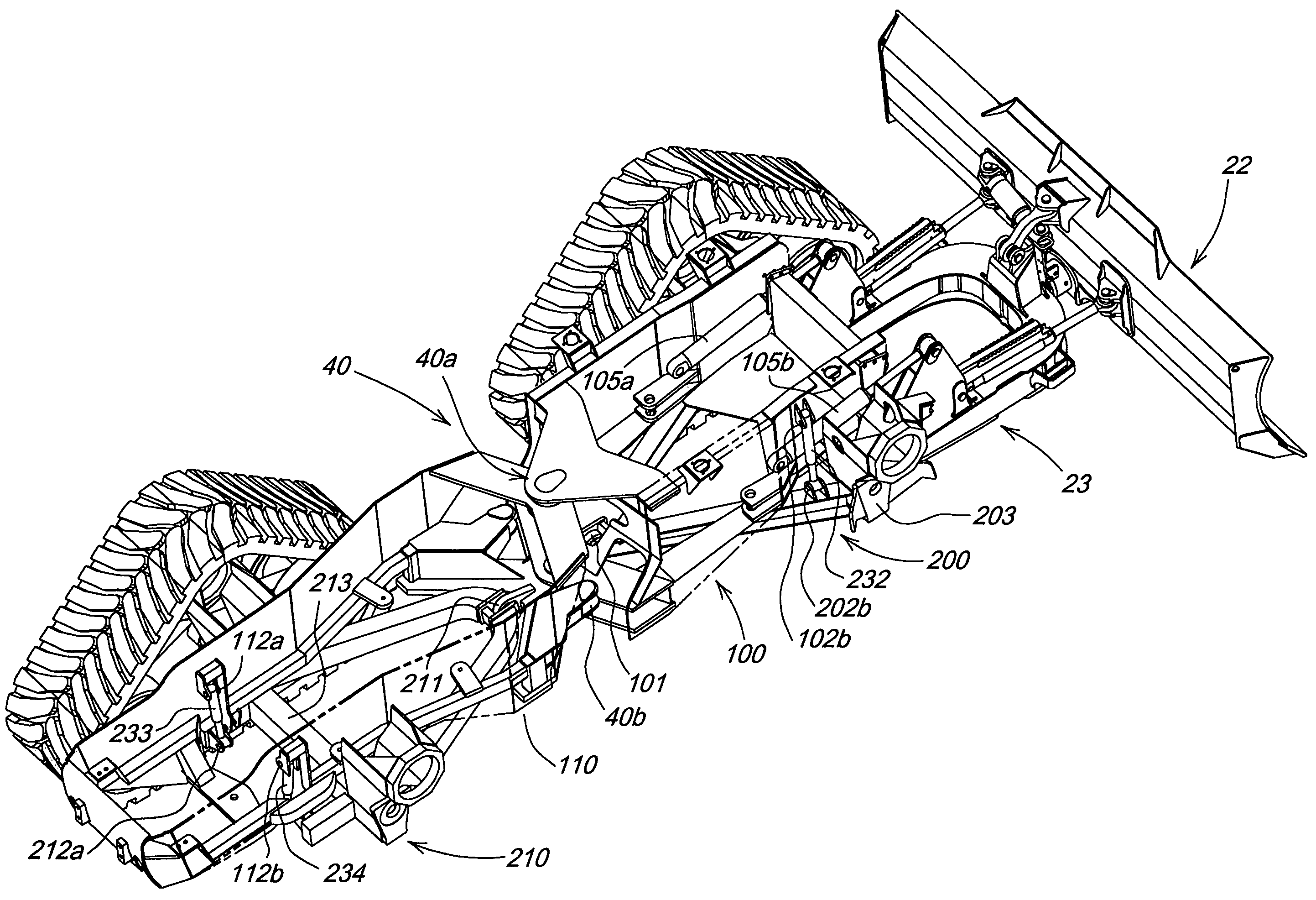 Articulated crawler tractor