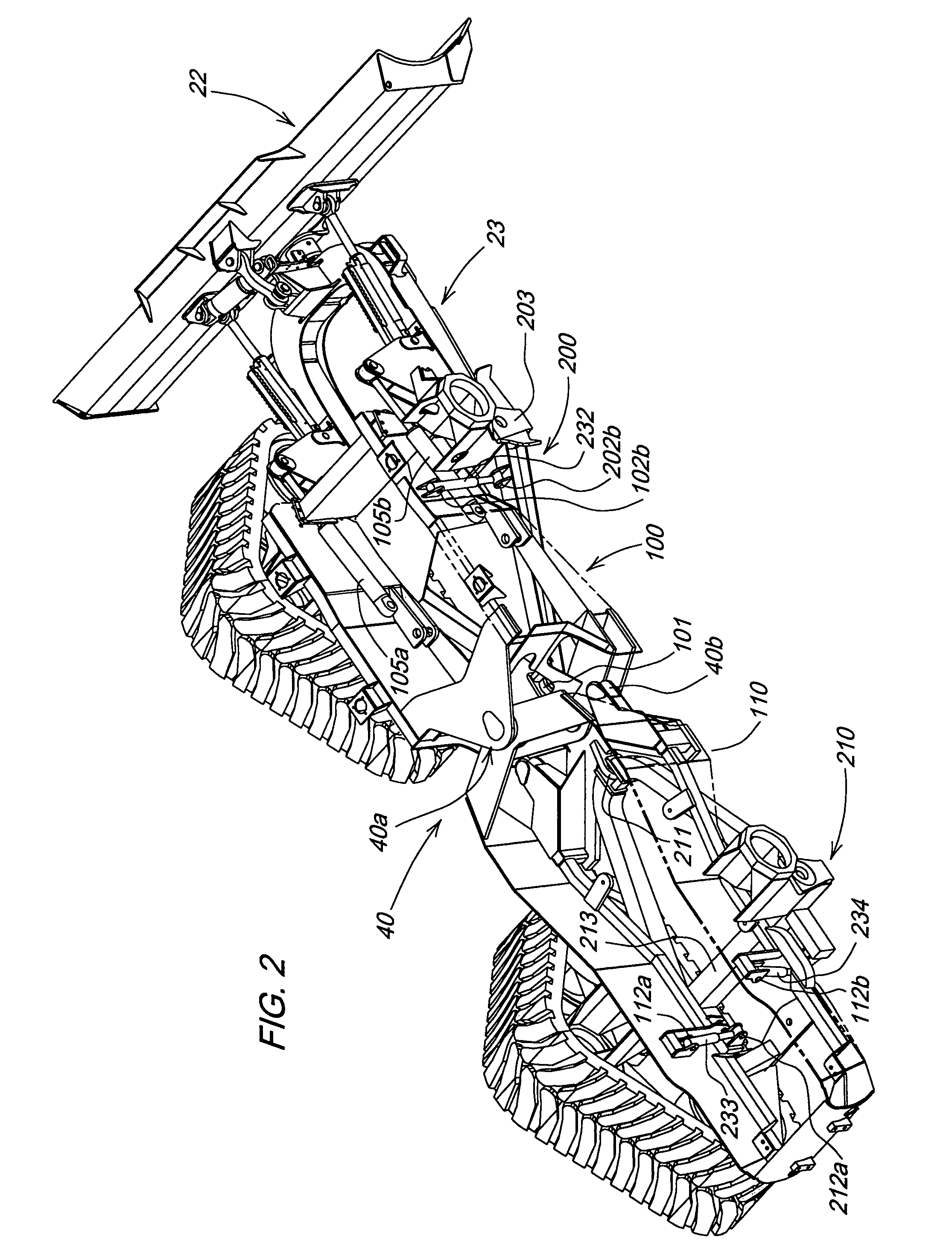 Articulated crawler tractor