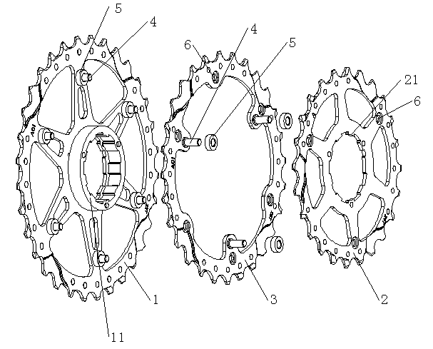 Bicycle rear chain wheel assembly