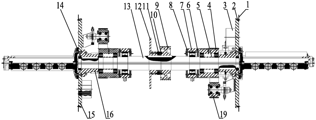 Rotation disc device of derusting machine