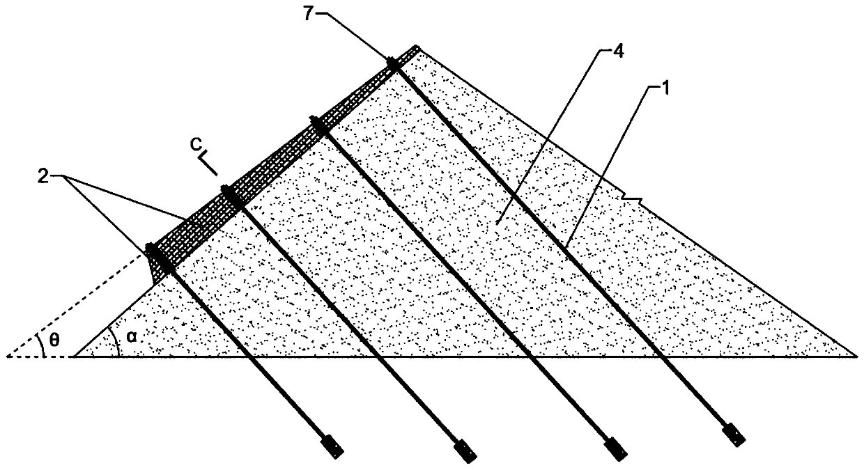 A kind of anti-seepage-slope protection structure and its construction method in the water-fluctuating zone of the side slope in the reservoir area