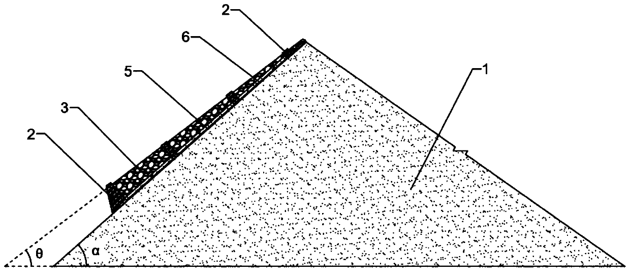 A kind of anti-seepage-slope protection structure and its construction method in the water-fluctuating zone of the side slope in the reservoir area