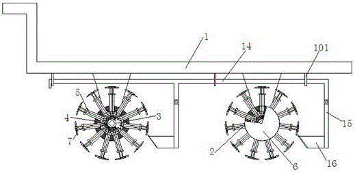 Piston-type roller iron scrap adsorption trolley