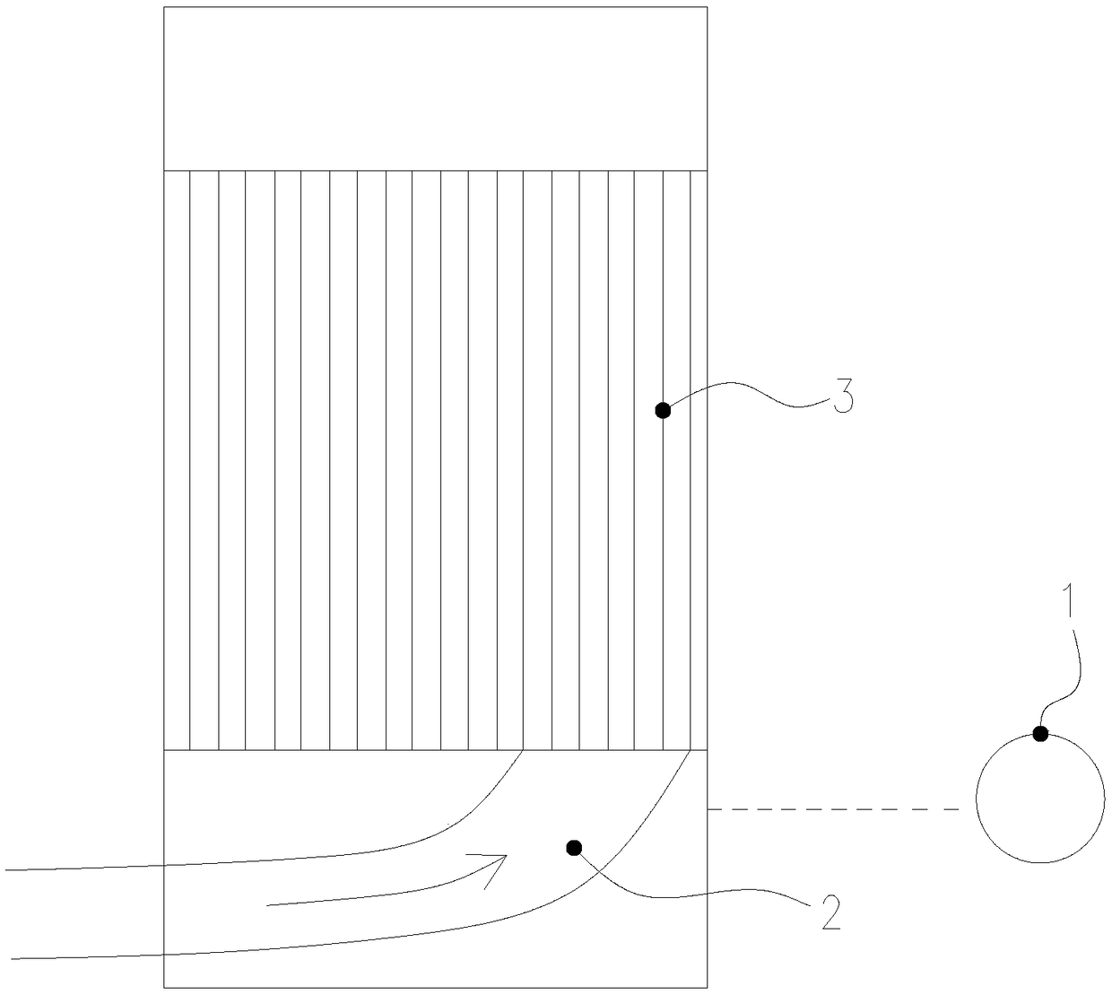 Flow gas equilibrating device