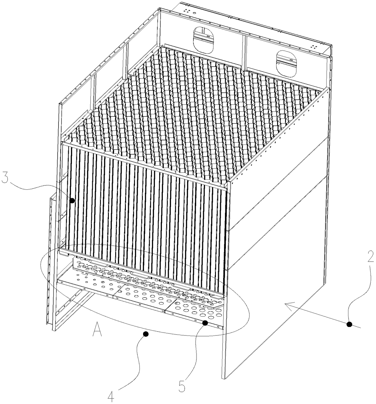 Flow gas equilibrating device