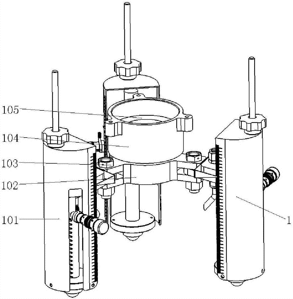 Double-wavelength composite beam shaping handheld type self-adaptive laser cleaning device