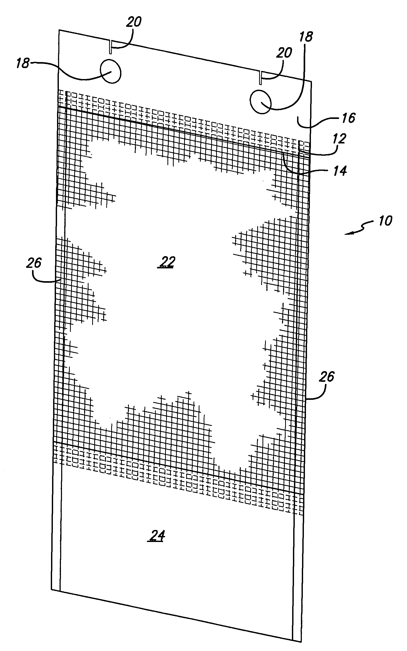 General purpose bag having film and mesh portions