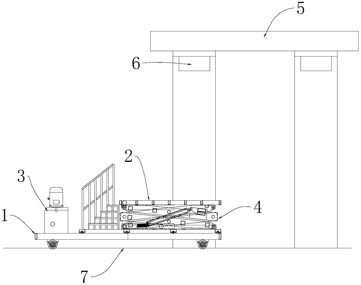 Rolling mill pressure head auxiliary dismounting and mounting device and pressure head dismounting method