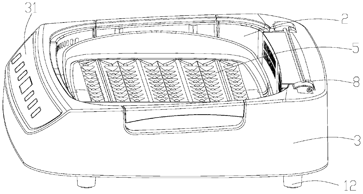 Electrical baking tray with fume suction function