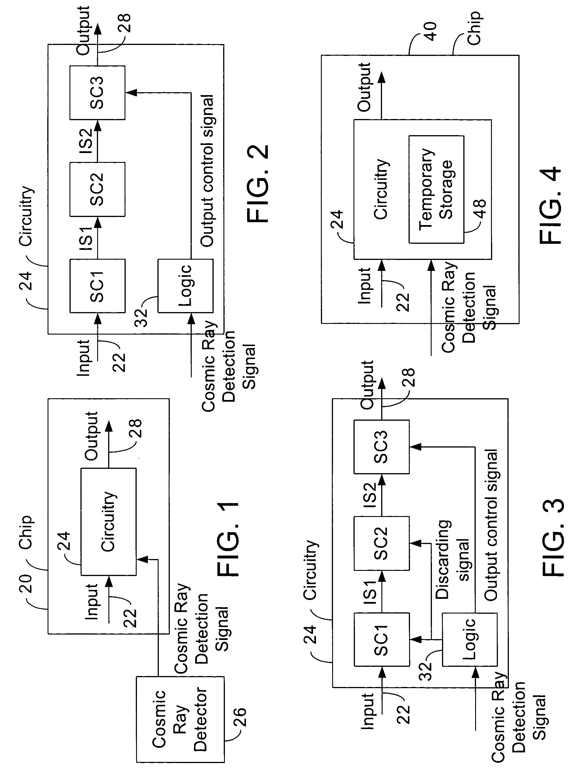 Cosmic ray detectors for integrated circuit chips