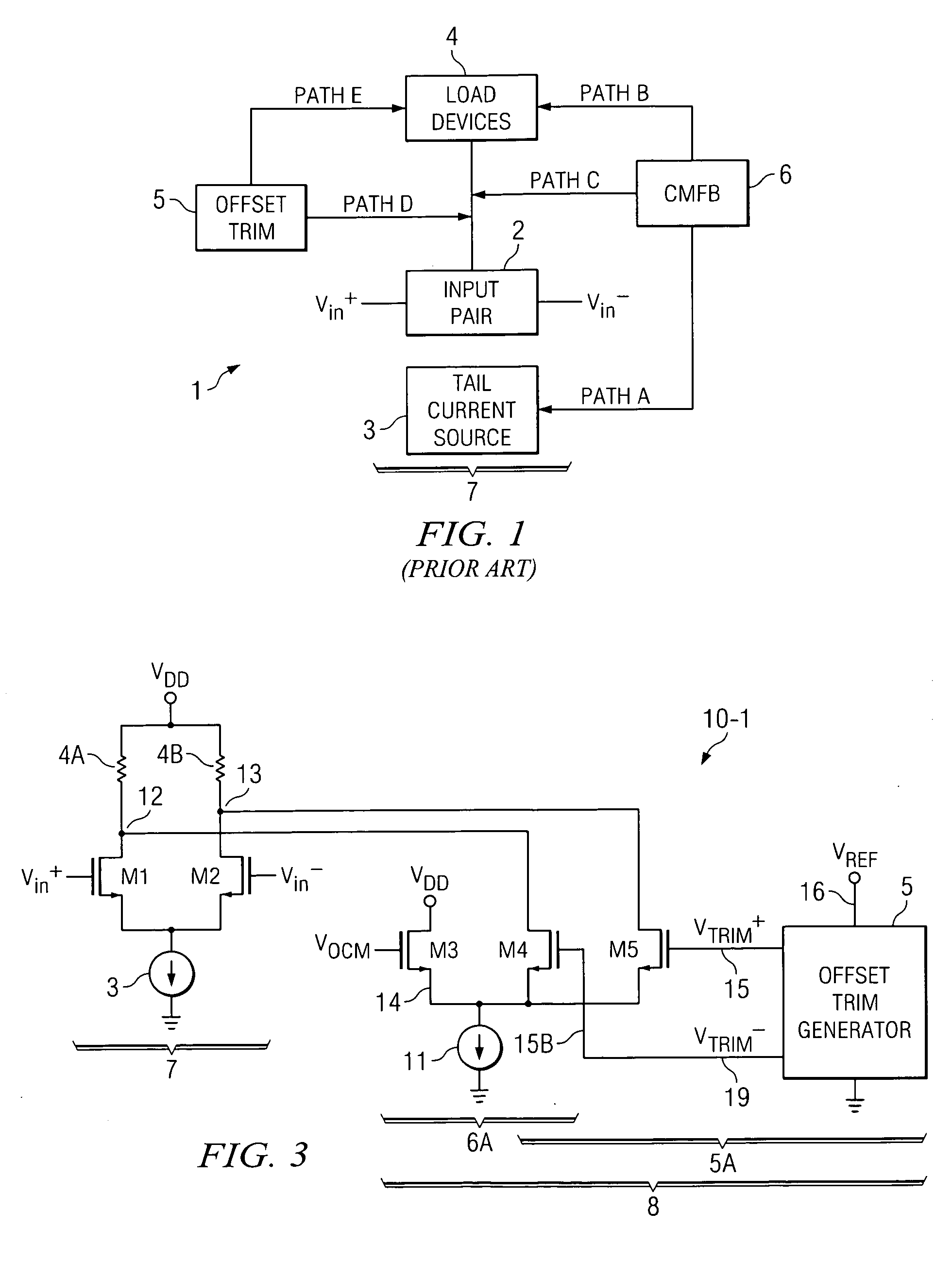 Combination trim and CMFB circuit and method for differential amplifiers