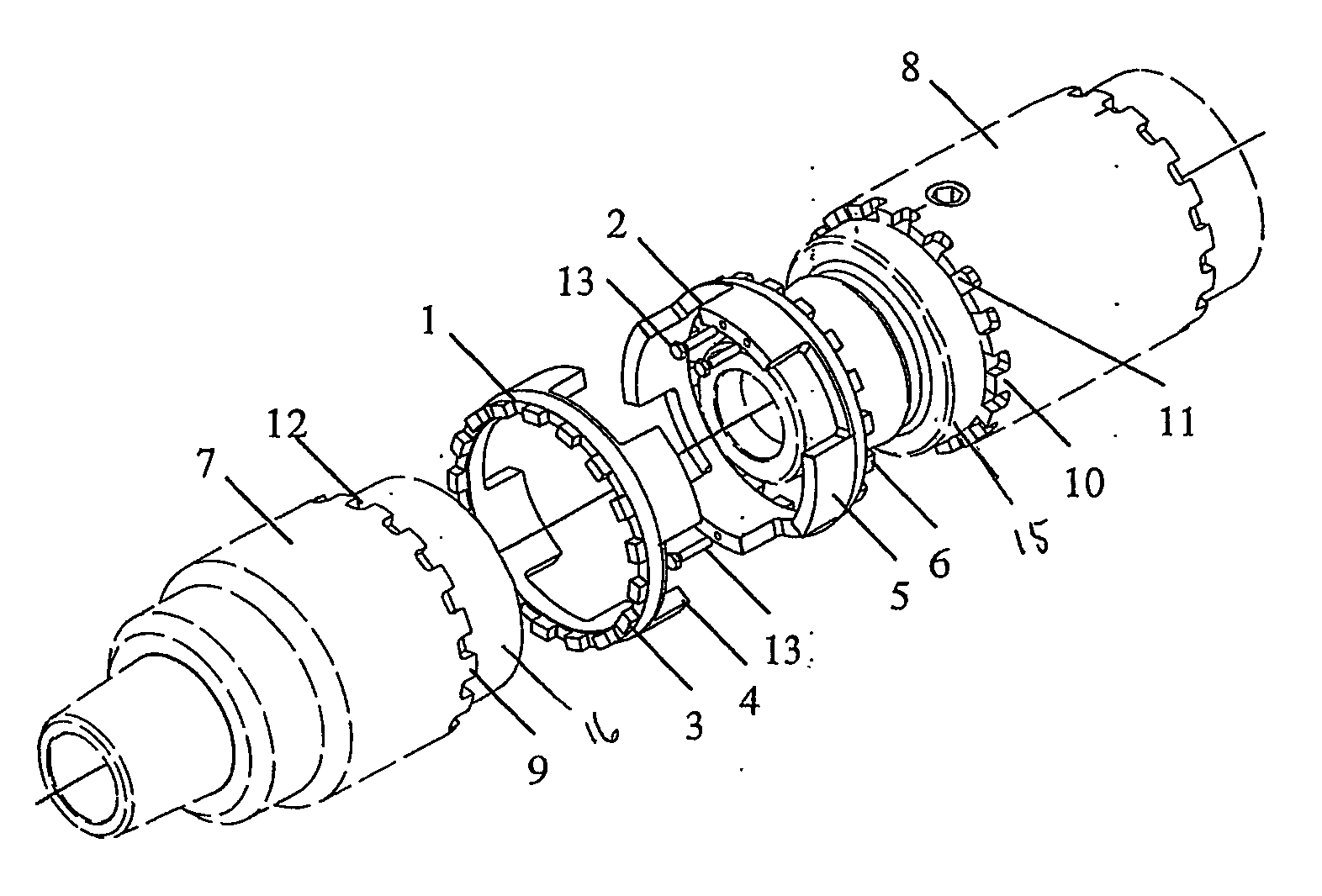 Locking device for built pipe connections