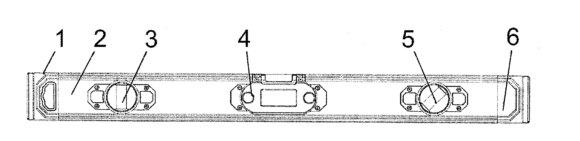 Spirit level with LED indicators