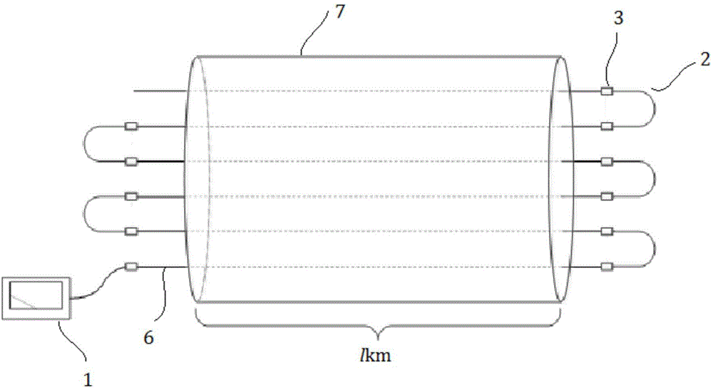 Optical cable fiber series connection detection device and method