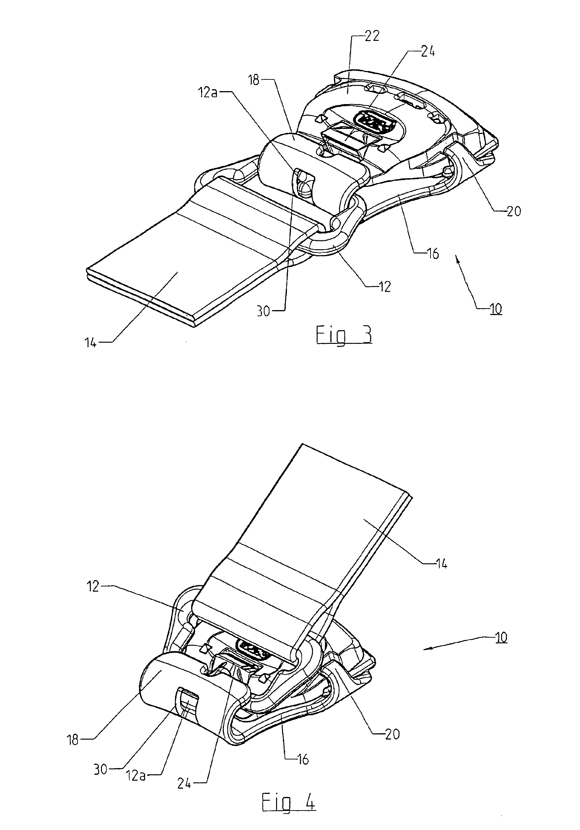 Self-locking fixing loop with strap adjustment