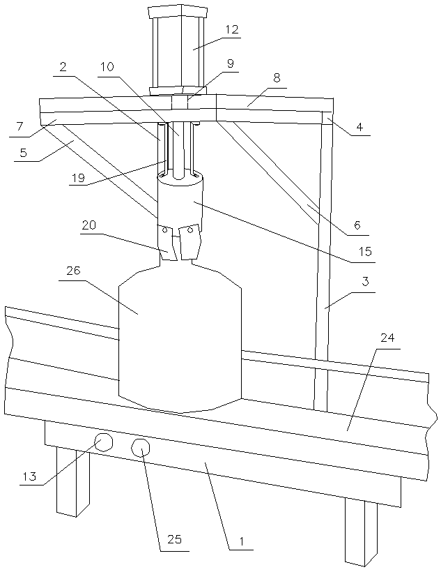 Capping machine device for barreled water automatic filling production line