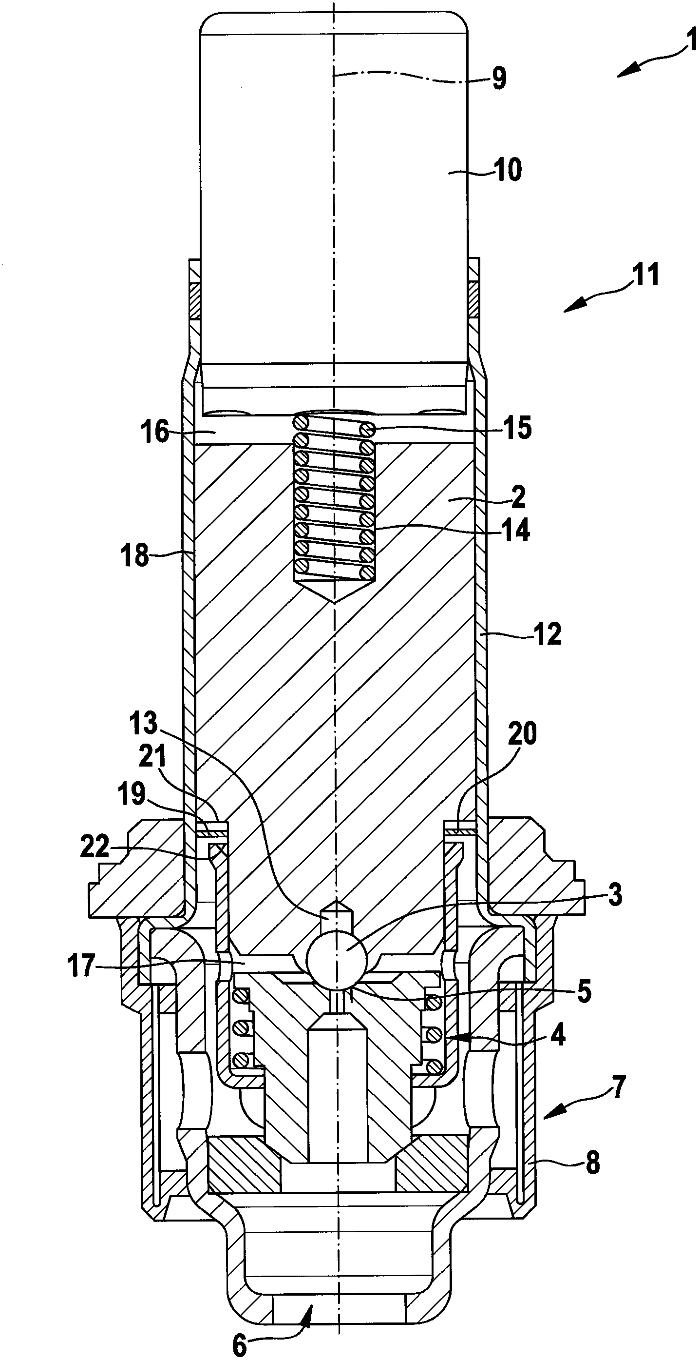 Magnet valve, and driver assistance device comprising such magnet valve