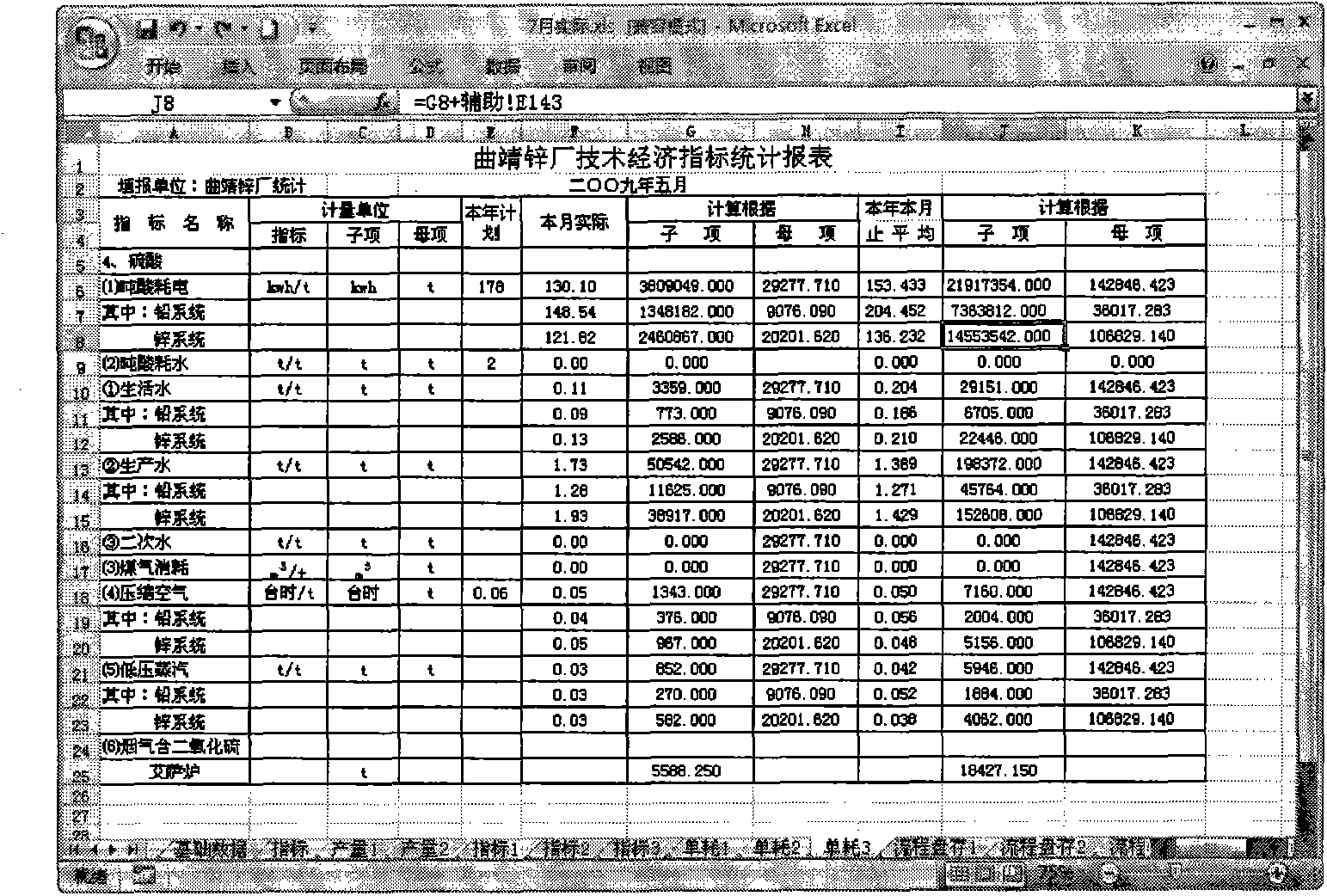 Excel-like report processing method