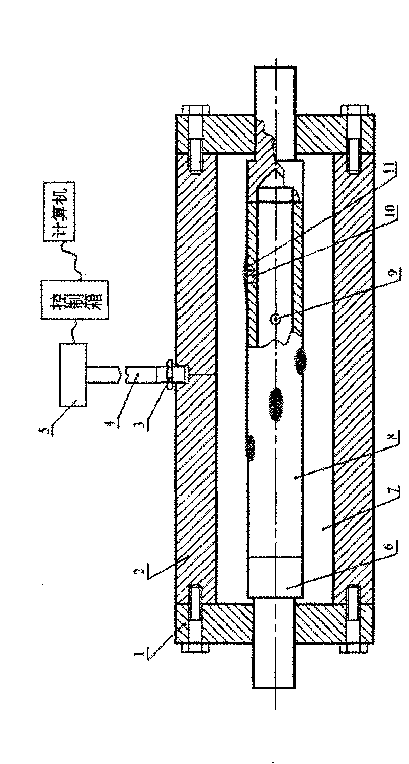 Reservoir casing perforation anti-crushing simulation test method and simulation test machine