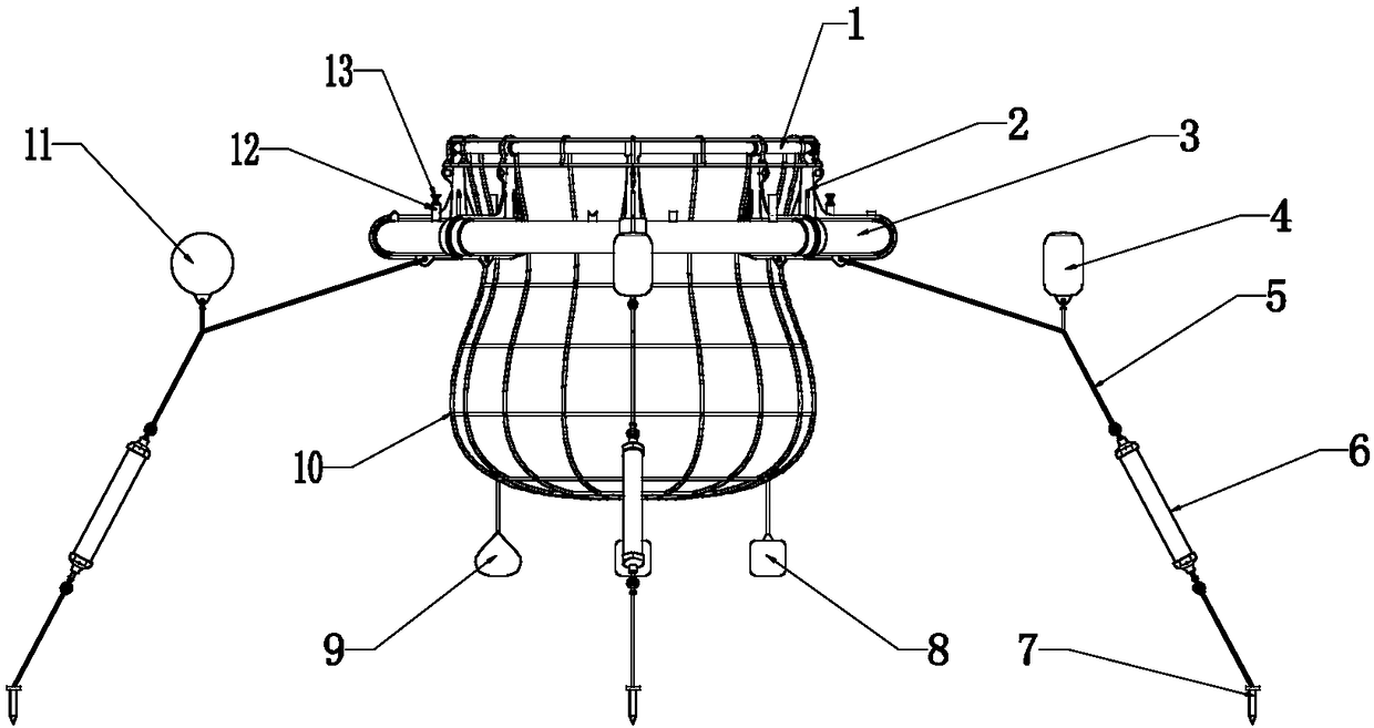 Rising and falling marine aquaculture net cage