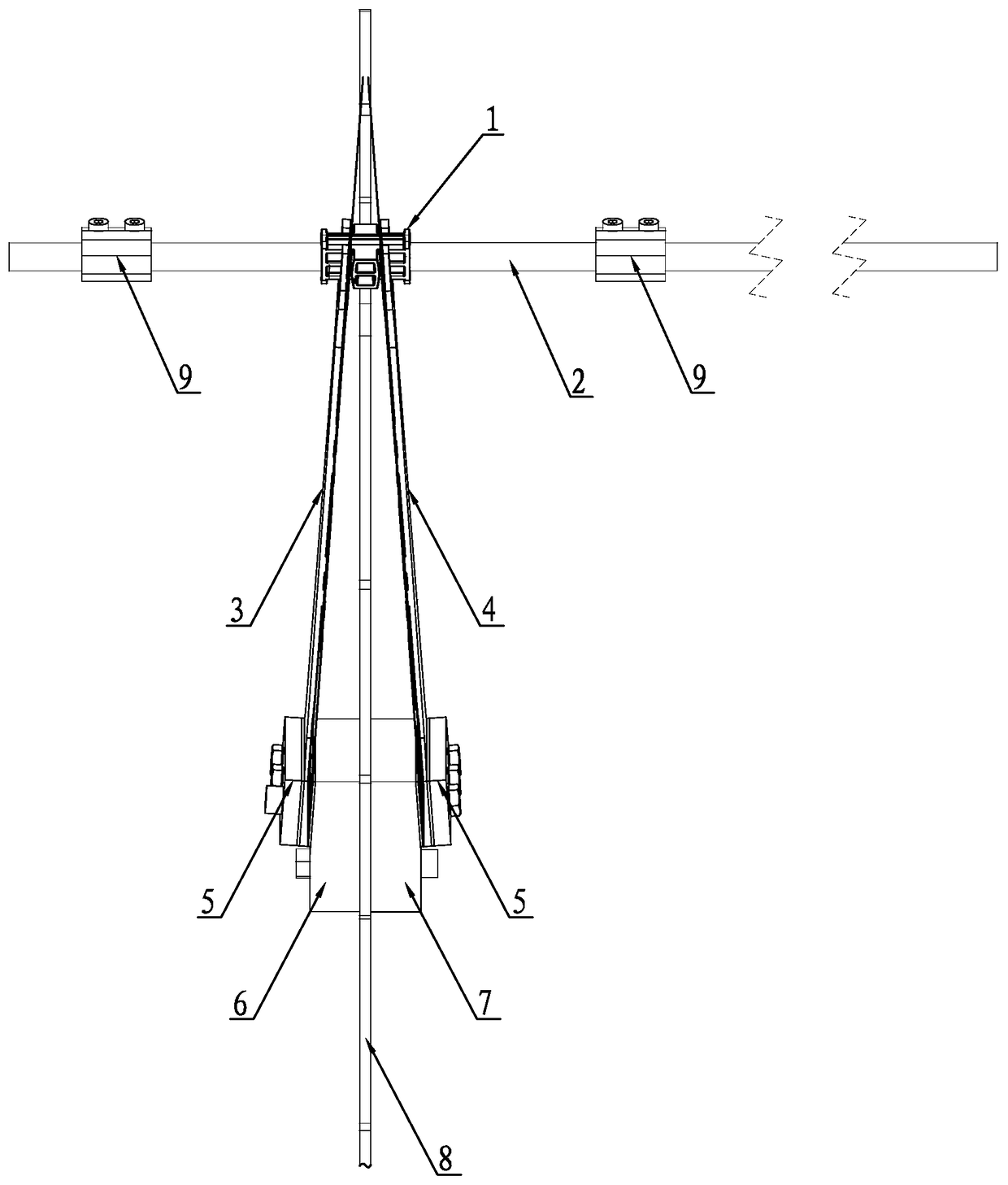 Damping device for traverse guide rod of spinning machine