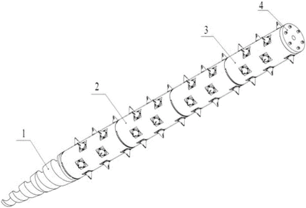 Efficient circumferential root cutting head for seedlings in nursery garden