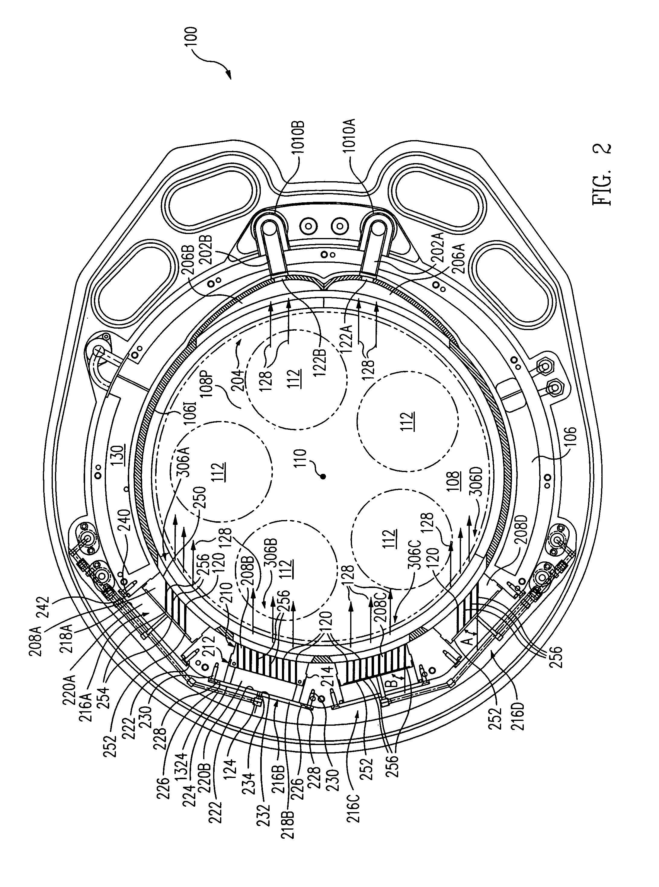 Gas ring and method of processing substrates