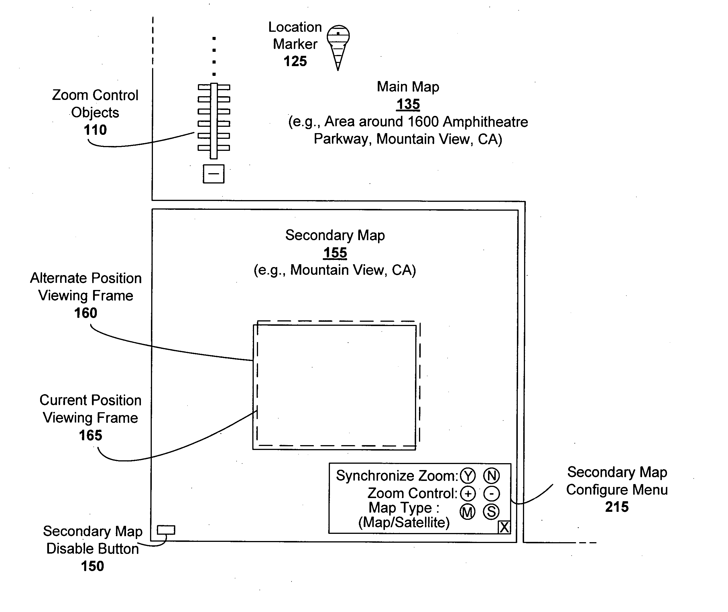 Secondary map in digital mapping system