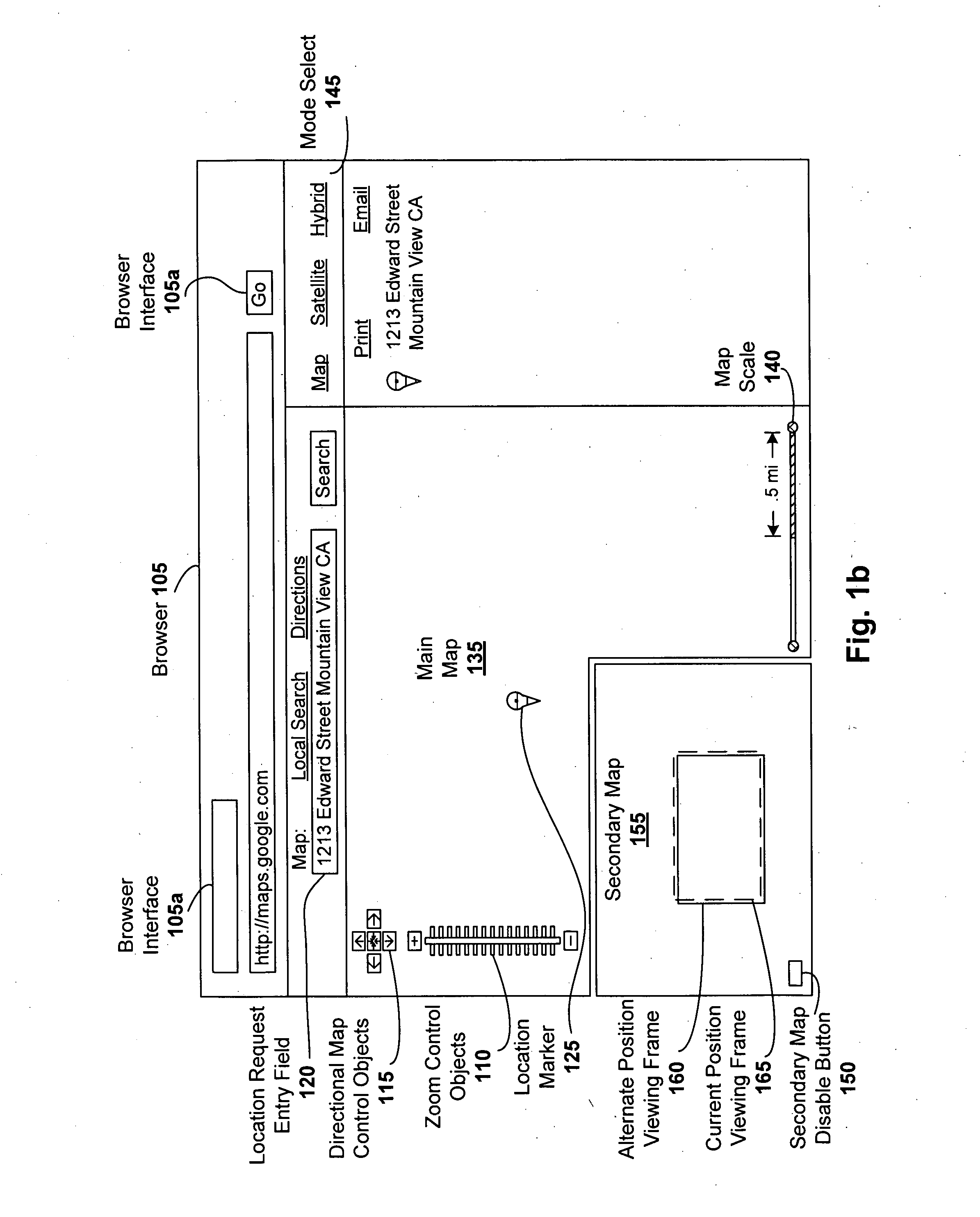 Secondary map in digital mapping system