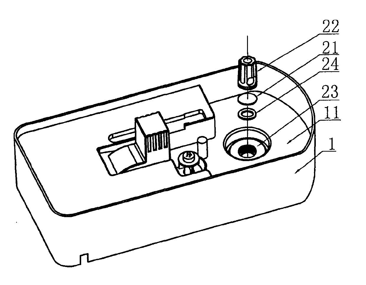 Ultrasonic humidifier and atomizing device thereof