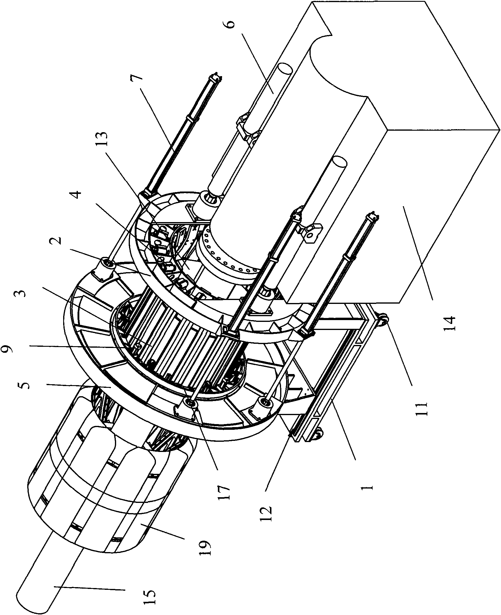 Finger-shaped turning down device for tyre molding machine