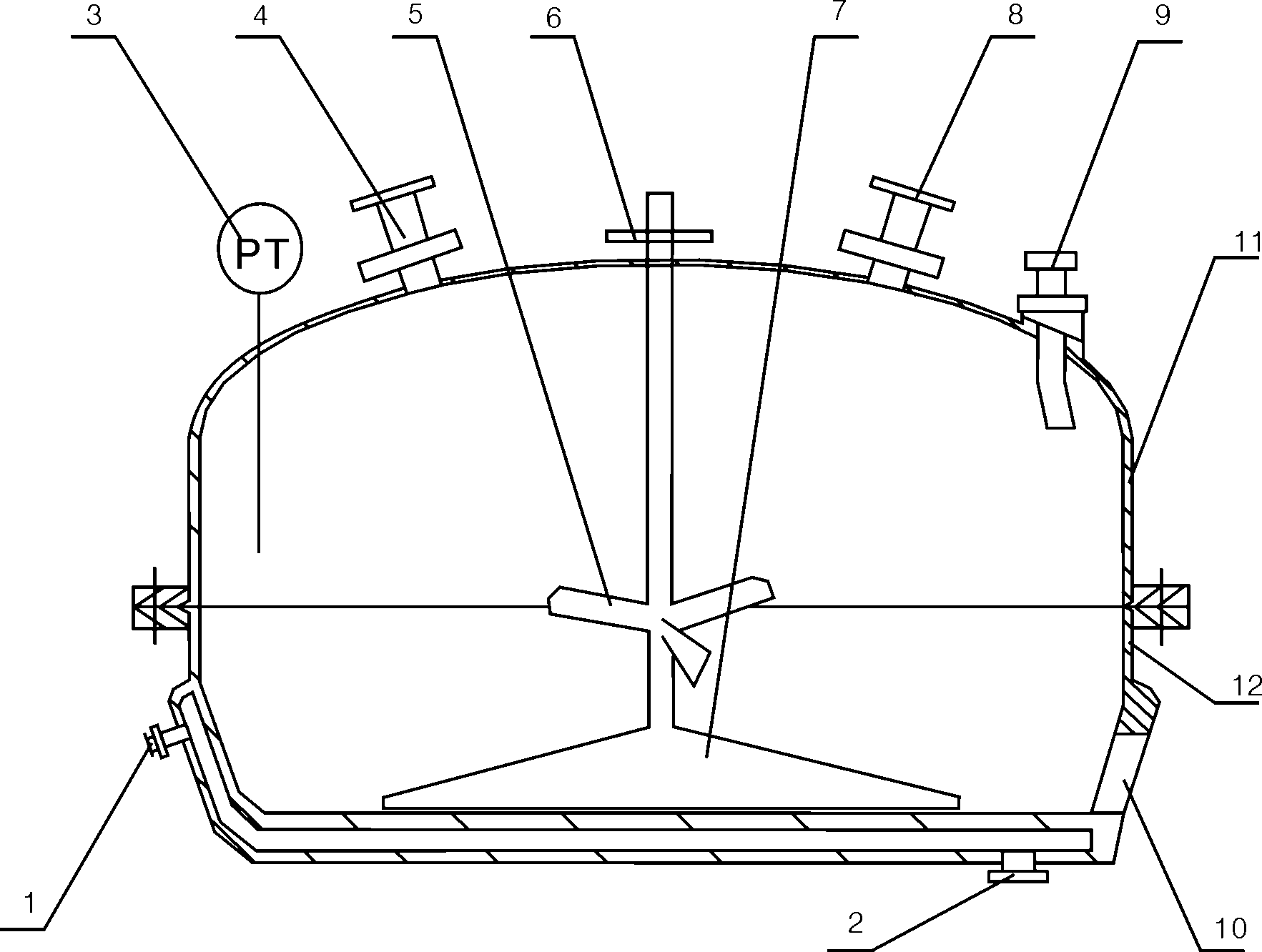 Enamel flat-bottom concentration reaction vessel