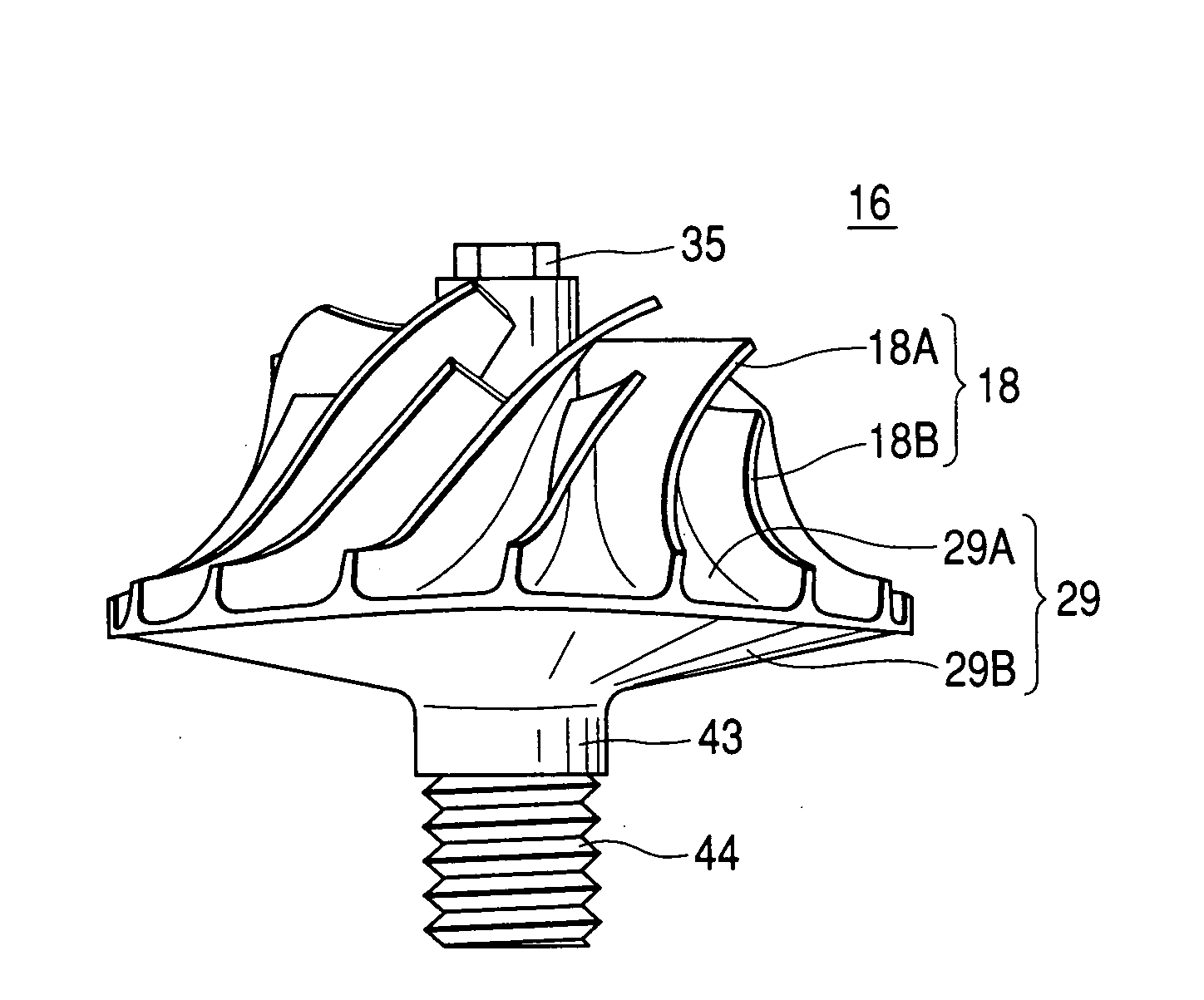 Compressor of turbo machine and its compressor wheel